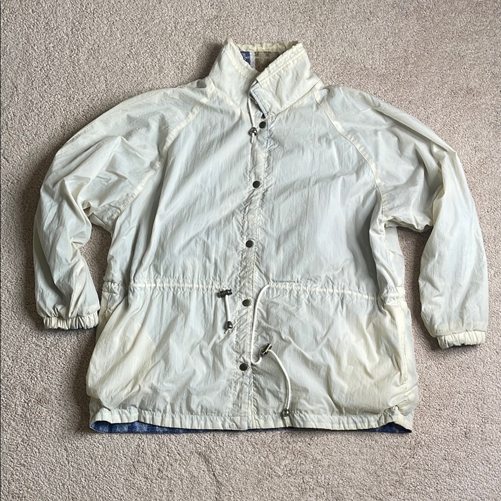 Reversible Geometric Patterned Jacket in Blue and Brown - Picture 4 of 5